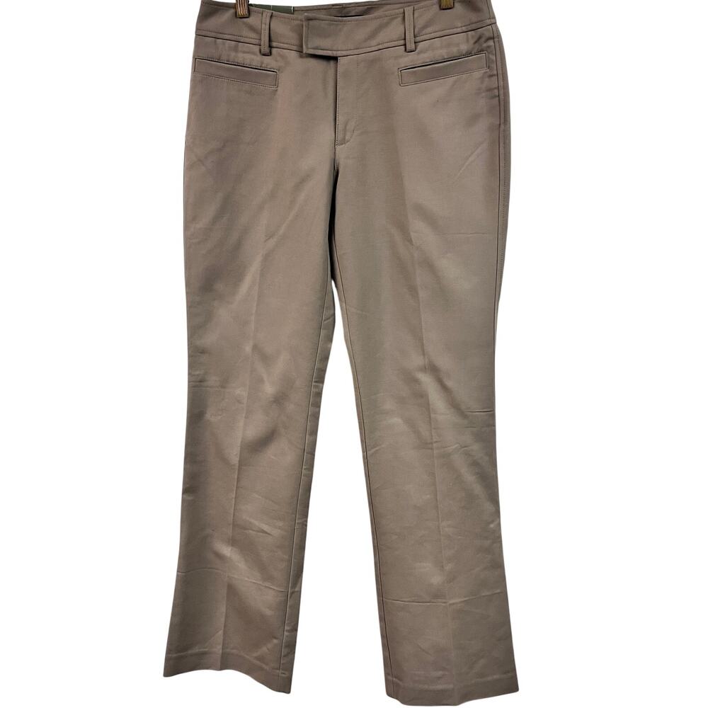 Women's Eddie Bauer Blakely Curvy Fit cotton stretch brown  straight leg pants 8